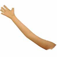 Ødemhandske Hel arm Smidig og bekvem handske med hel arm som giver en let kompression for at mindske ødem. Handsken har åbne fingre for kontrol af funktion og hævelse. Fremstillet i lycra og spandex.