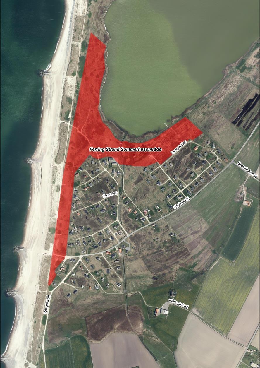 Tillæg nr. 1: Arealer der tilbageføres Ferring Strand Sommerhusområde: Areal: 123.281 m 2 (ca.