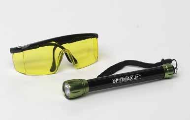 Lækager vil lyse kraftigt op sammen med et af vores Tracerline-sporstoffer NYHED Leveringsomfang: Smart oplader med AC-stik, fluorescens-forstærkende briller og håndledsrem