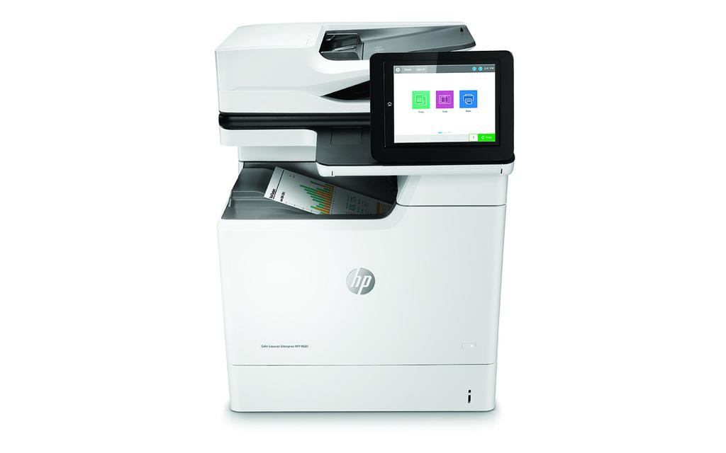 Automatisk dokumentføder til 150 ark med enkelt gennemløb, tosidet scanning og HP EveryPage 9. Ikonbaseret farveberøringsskærm på 20,3 cm 10. Tastatur, der kan trækkes ud 11.