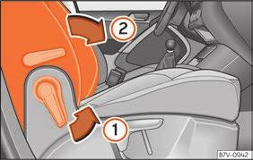 bagsæderyglænet eller bagsædet ikke går sikkert i hak, når bagsæderyglænet klappes tilbage til lodret position.