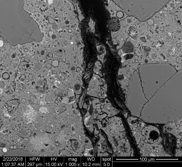 S/Ca Microanalysis: SEM-EDX Object: Concrete Core Project No. 2006146 Sample ID 3 Lab ID: 8075-3 Position: 85-130mm 25.