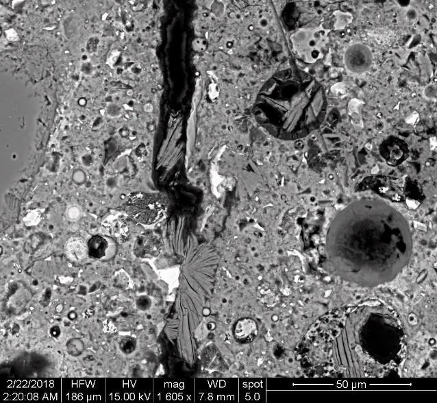 S/Ca Microanalysis: SEM-EDX Object: Concrete Core Project No. 2006146 Sample ID 4 Lab ID: 8075-4 Position: 100-145mm 25.