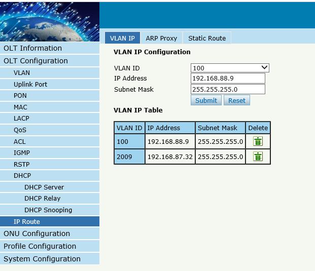 Figure 3-33:VLAN IP 3.11.