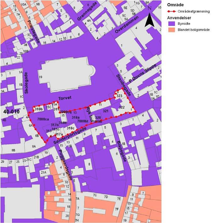 Redegørelse Redegørelse Lokalplan 40-010-0004 Ribe Bykerne Rådhuskarréerne med Kannikegården Lokalplanområdets placering Lokalplanområdet er markeret med en rød prikket linje 1.