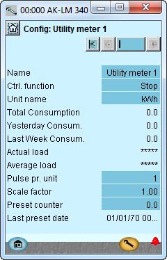 Opsætning - fortsat Forbrugsmåling 1. Gå til Opsætningsmenuen 2. Vælg Utility meter 3. Forbrugsmåling Giv funktionen et navn.