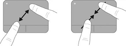 Sådan klemmer du: Zoom ind ved at placere to fingre samlet på TouchPad. Fjern dem derefter fra hinanden for gradvist at forøge objektets størrelse.