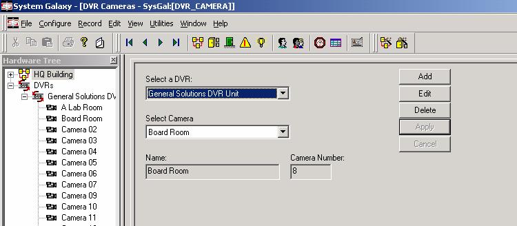 Software Interface Manual GCS General Solutions DVR 2.6.2 (Task-6) Adding/Renaming the Cameras The following steps describe adding a Camera to an existing DVR in System Galaxy.