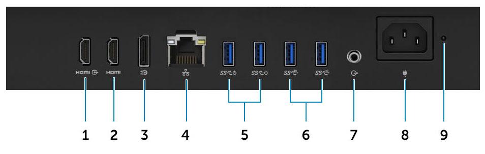 DisplayPort Dual- Mode Dp++ 4. Netværksport 5. USB 3.1 Gen.
