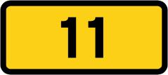 1.6 Ruteangivelser L Bekendtgørelse om vejafmærkning, 39: Rutenumre med punkteret ramme anvendes på veje, som fører mod den pågældende rute. Stk. 2.