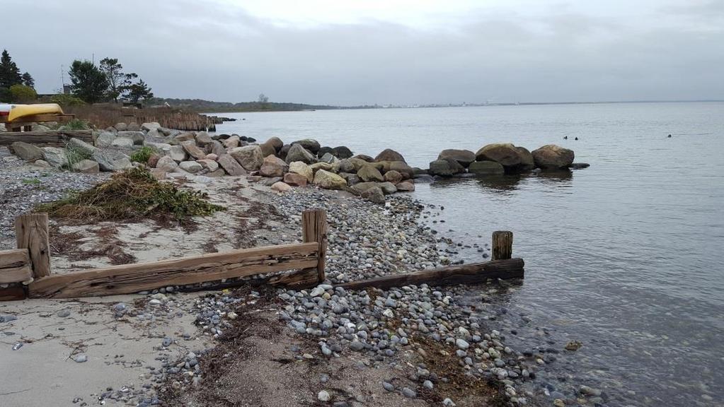 foranstaltninger. For cirka hver 20 m går der en høfde 15 m ud fra kysten, enten bestående af træpæle eller sten.