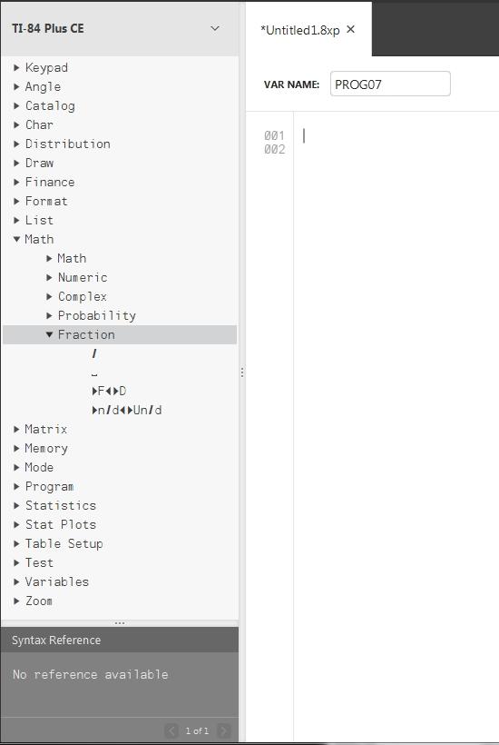 Anvende katalogpanelet Katalogpanelet indeholder en liste over kommandoer på den håndholdte, funktioner, variable og symboler, du kan bruge til at oprette programmer.