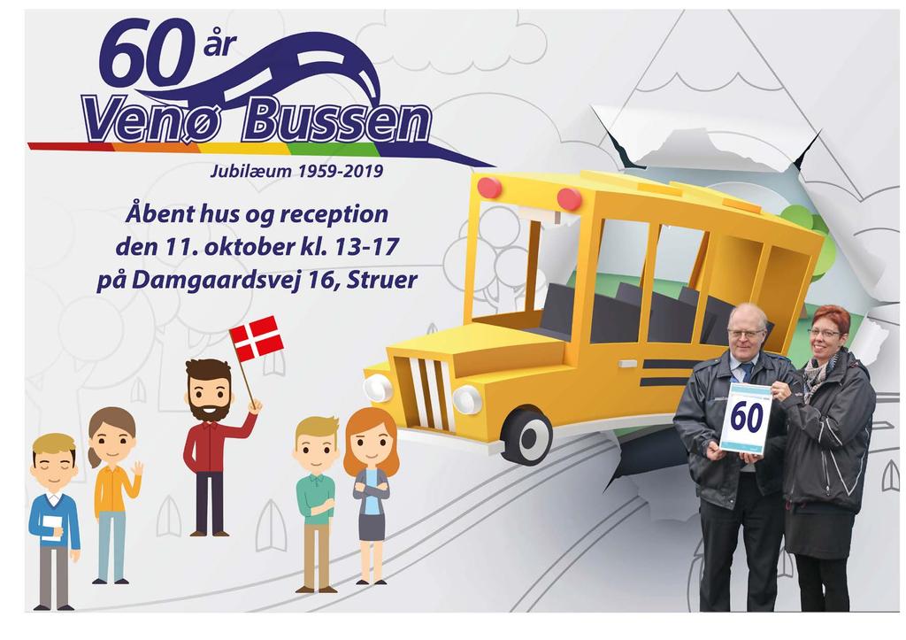 DET SKER VENØ STØRSTE ARBEJDSPLADS FYLDER 60 Med Knud og Susanne Overgaard i spidsen kan Venø Bussen fejre sit 60 års jubilæum.