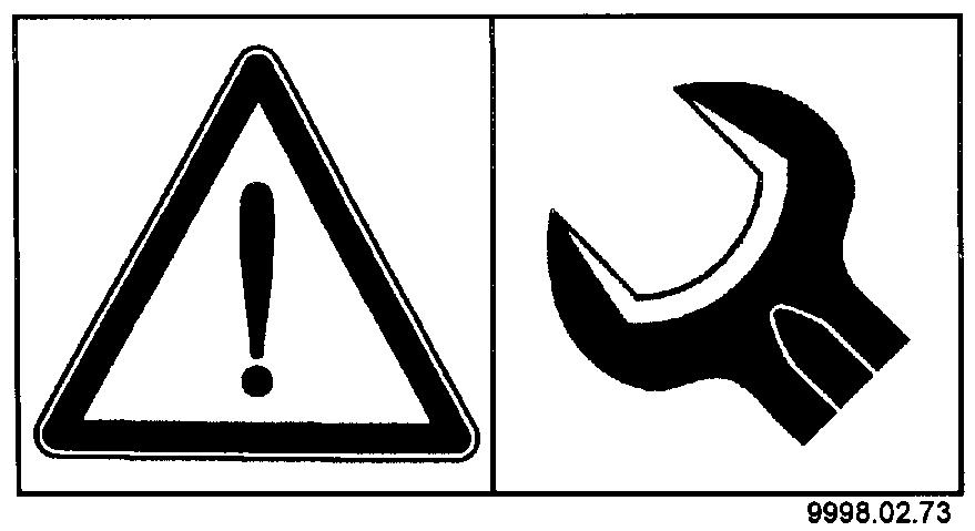 Forklaring til piktogramsymbolerne 3.00 Advarselstegn henviser til steder med mulige farer. De giver henvisninger, som skal sikre en farefri drift af maskinen.