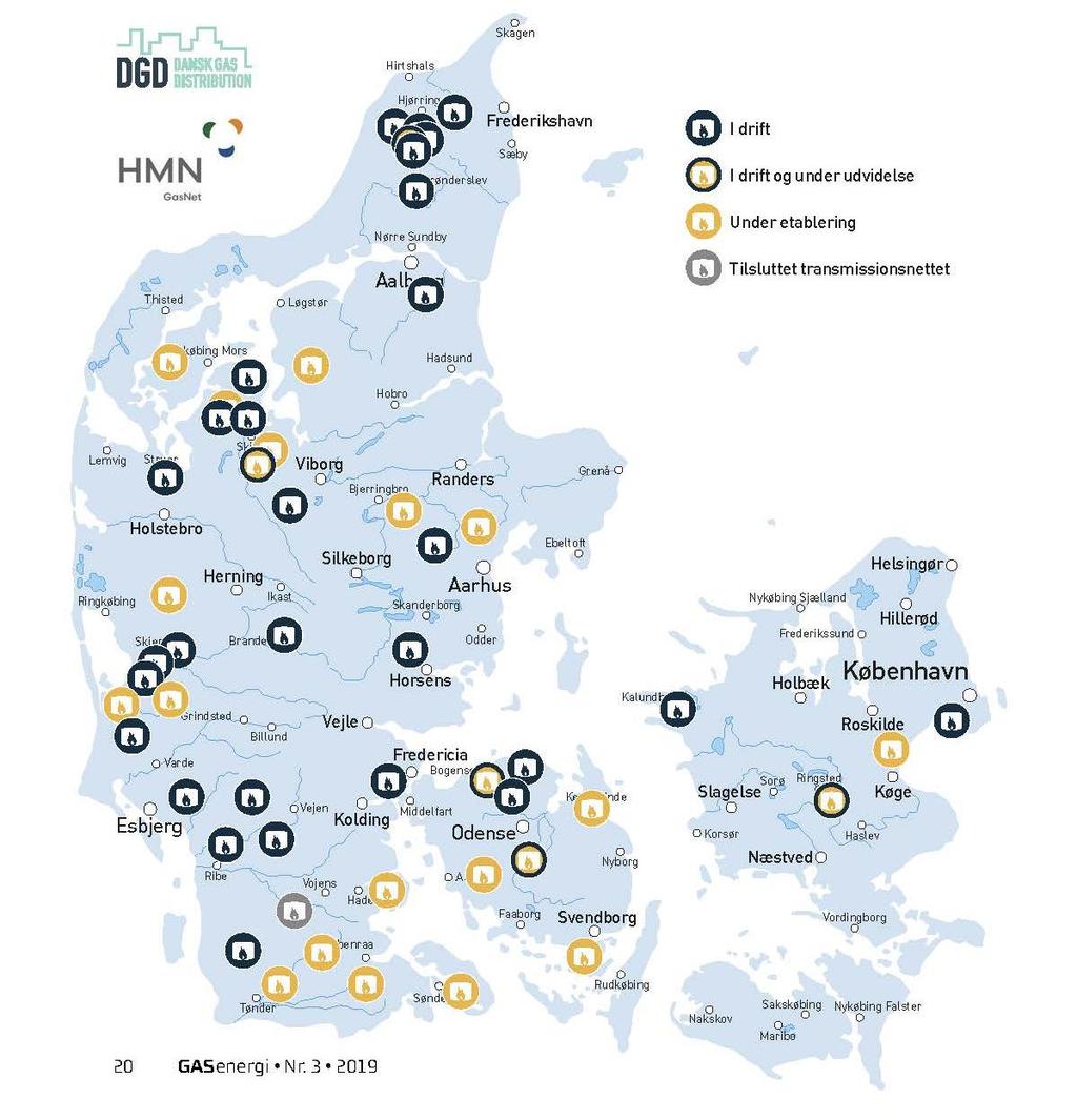 Bionaturgas en dansk succeshistorie 11 % grøn gas i gasnet 36 anlæg (ca.