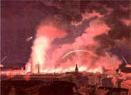Husene lå klemt tæt sammen og vandforsyningen var mangelfuld. En brand kunne derfor få katastrofale følger for byen og dens beboere, og det fik branden, der brød ud på Gammelholm i 1795.