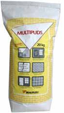 Puds og cementbaserede produkter Multipuds Skalflex Multipuds er et vandfast, cementbaseret pudsprodukt til indvendig og udvendig brug.