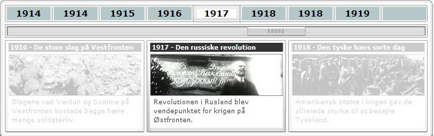 7) 1917 - Revolutionen ulmer i Rusland Midt under Første Verdenskrig skete der noget epokegørende i Rusland. Revolutionen ulmede, og det blev til et vendepunkt for krigen på Østfronten.