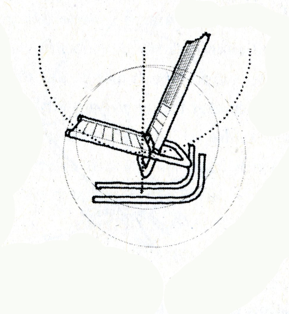Space in and around the chair Problemet med asymmetrien i de krydsede rammer har givet været Klint en anspore.