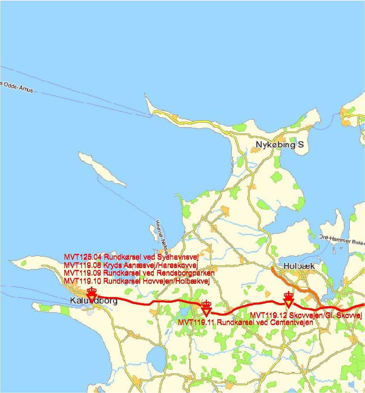 ORIENTERING ORIENTERING I forbindelse med udvidelsen af forsøgsvejnettet til modulvogntog i Danmark, skal der foretages ombygninger af det eksisterende vejnet på udvalgte steder.