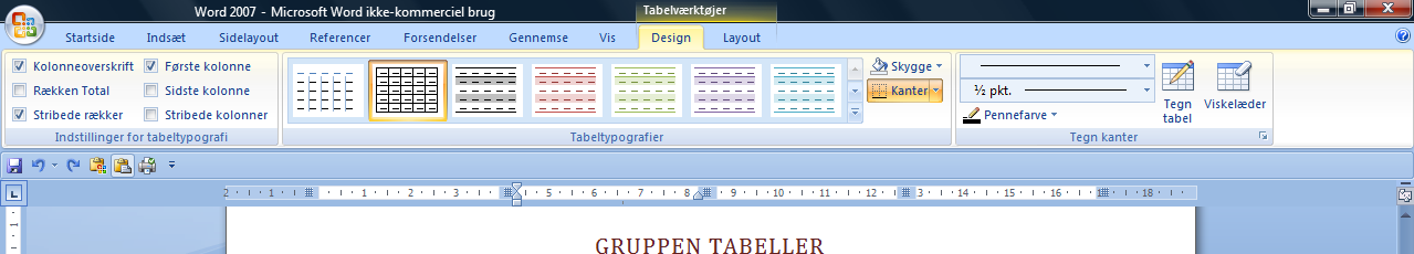 INDSÆTTE EN TABEL I EN ANDEN TABEL Tabeller, der er placeret i andre tabeller, kaldes indlejrede tabeller og bruges ofte til design af websider.