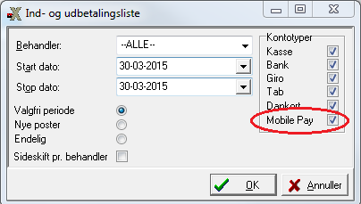 MOBILEPAY. MobilePay betaling kan nu registreres i en arbejdsgang i Xdont!