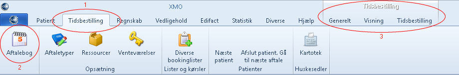 Skrivebordet og ribbon Patientoversigt/patientskrivebord Når en patient aktiveres, vises en oversigt med forskellige information omkring patienten: Det er muligt for hver enkelt bruger i XMO at