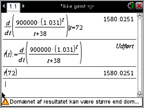 a Opgave 9: Højde og rumfang af karafler: V x b x V er rumfang og x er højden Højde (cm) 5 10 15 0 5 30 Rumfang (cm 3 ) 0 157 530 156 453 439 a) Det er potensvækst, så der skal laves potensregression.
