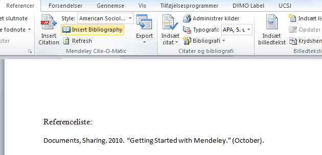 Du kan nu generere en bibliografi ved at klikke på "Insert Bibliography": Citere i Google dokumenter (og andre redaktører) Du kan også tilføje citater i andre teksteditorer såsom Google Dokumenter.