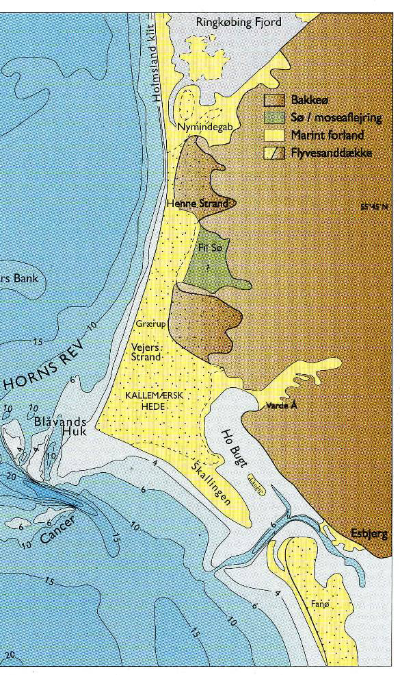 3.4 Geology The geology of the west coast of Jutland is dominated by landscapes created during the second last glaciation period, the Saale period, which terminated approx. 100,000 years ago.