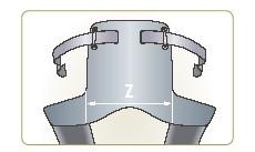Målet Y (mm) = afstanden mellem centrene på ankerpunkterne i bilen for de to skulderstroppe vist i fig. 2. Fig. 3 Måling af bredden på HANS hjelmstøtte (collar) 2.