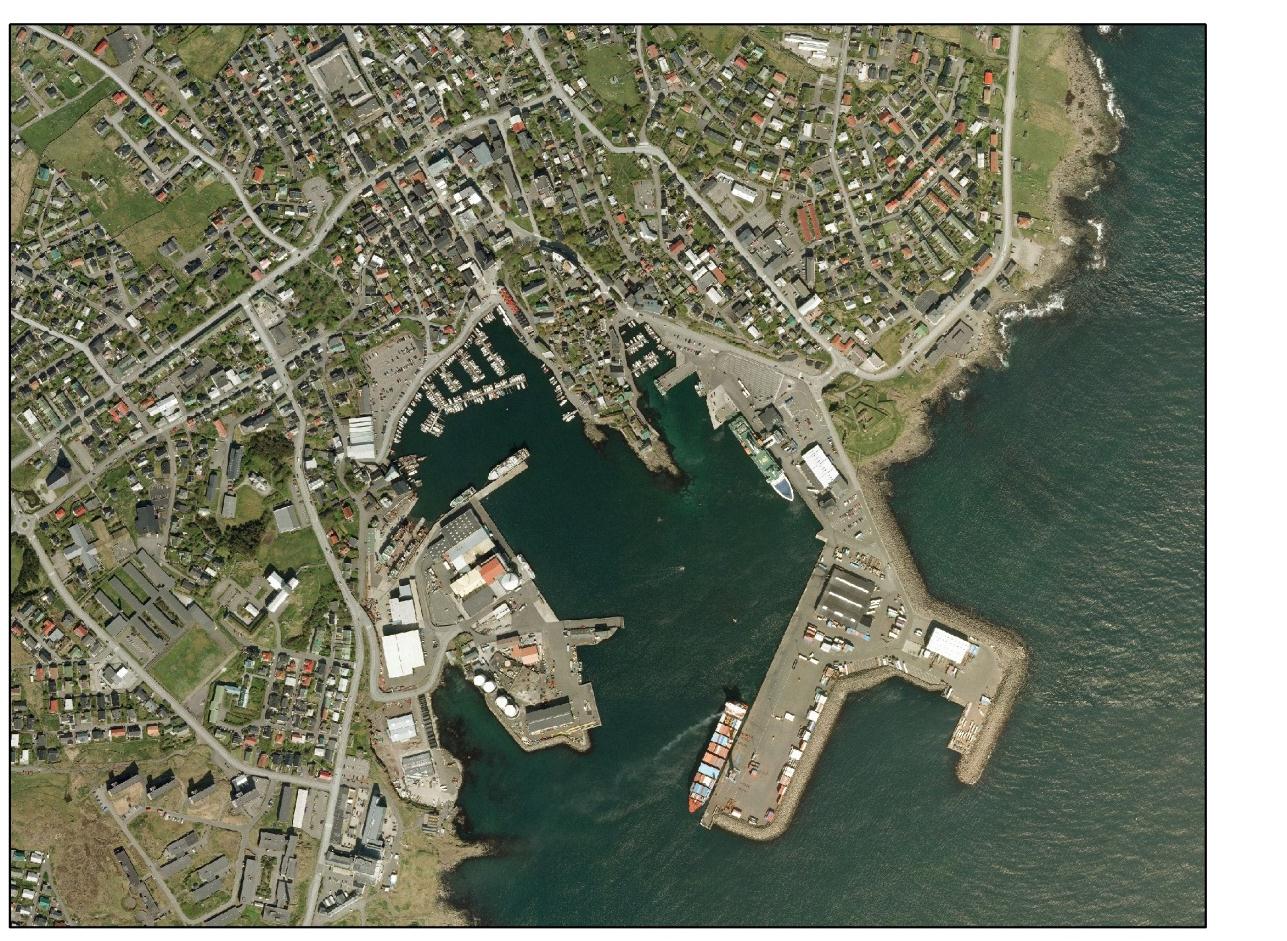 VVM redegørelse 24 af 106 Tórshavn Midtby Kongabrúgvin Vestaravág Skansen Viðarnes Eystaravag Figur 20 Eksisterende havneområde i Tórshavn.