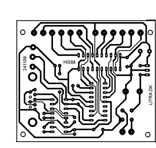 Printtegning komponentside Printtegning loddeside Indgange på HSI-S88 Til HSI-S88 interfacet kan der tilsluttes max 31 moduler med hver 16 indgange.