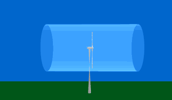 Strømrøret Vindmøllen må nødvendigvis bremse vinden, når den osamler bevægelsesenergien og omdanner den til rotationsenergi.