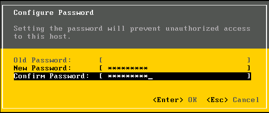 7. Tryk ENTER Reboot 8. Serveren er installeret. 9. Tryk F2 10. Vælg Configure Password 11.