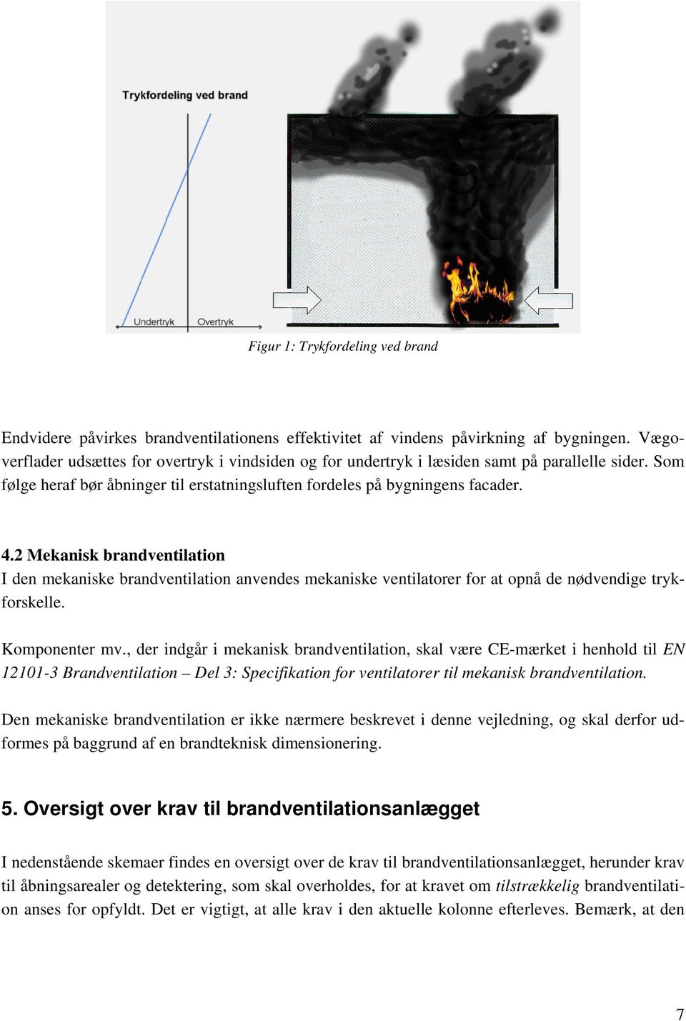 2 Mekanisk brandventilation I den mekaniske brandventilation anvendes mekaniske ventilatorer for at opnå de nødvendige trykforskelle. Komponenter mv.
