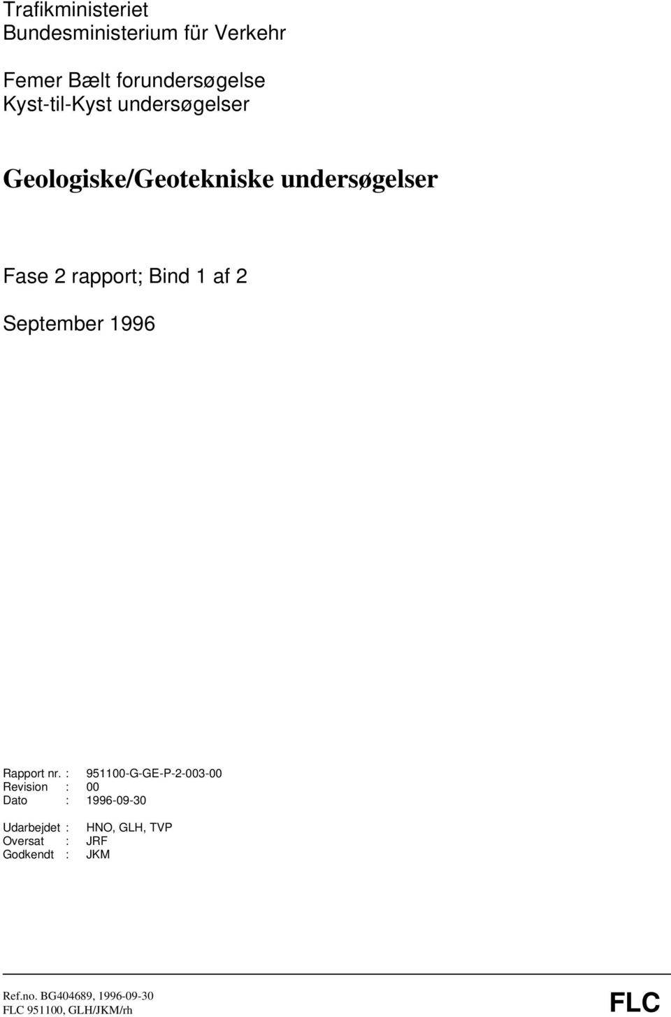 September 1996 Rapport nr.