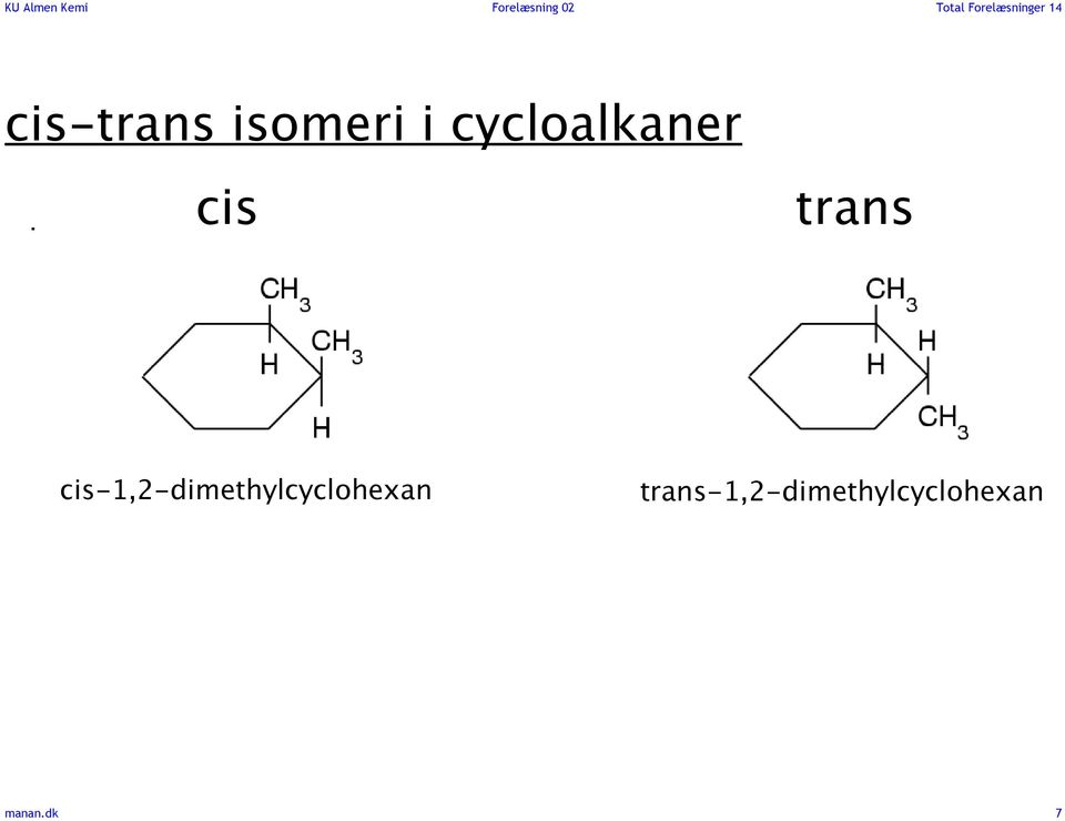 cycloalkaner cis trans