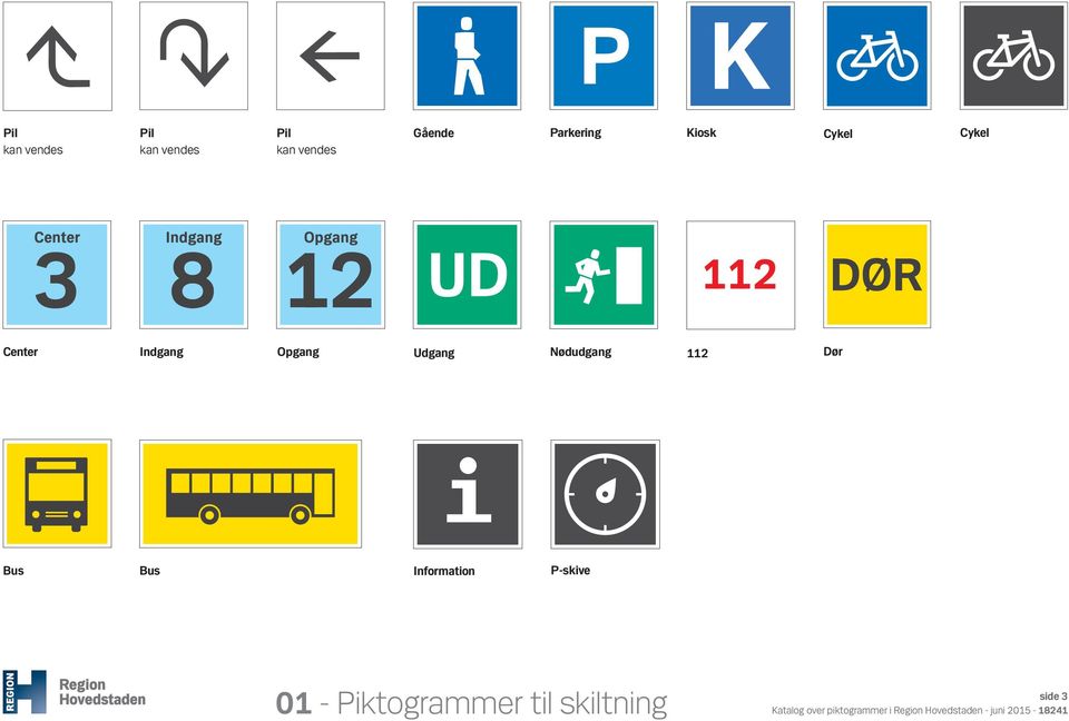Dør Bus Bus Information P-skive 01 - Piktogrammer til