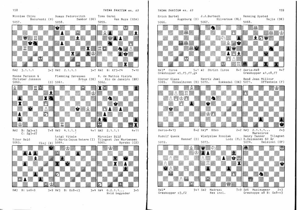 de Mattos Vieira Rio de Janeiro (BR) 5062. H;t3* Circe Græshopper e5,f5,f7,g4 5+1 Gunter Glass 5069. HUckelhoven (D) ;t2 Strict Circe 8+7 Henrik Jliel 5070.