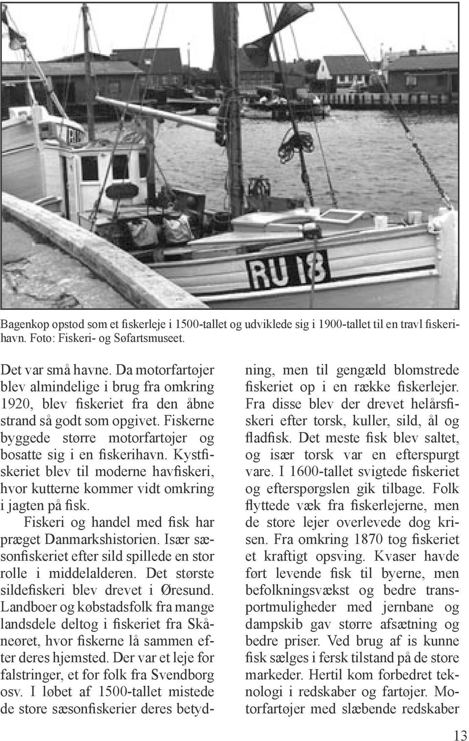 Kystfiskeriet blev til moderne havfiskeri, hvor kutterne kommer vidt omkring i jagten på fisk. Fiskeri og handel med fisk har præget Danmarkshistorien.