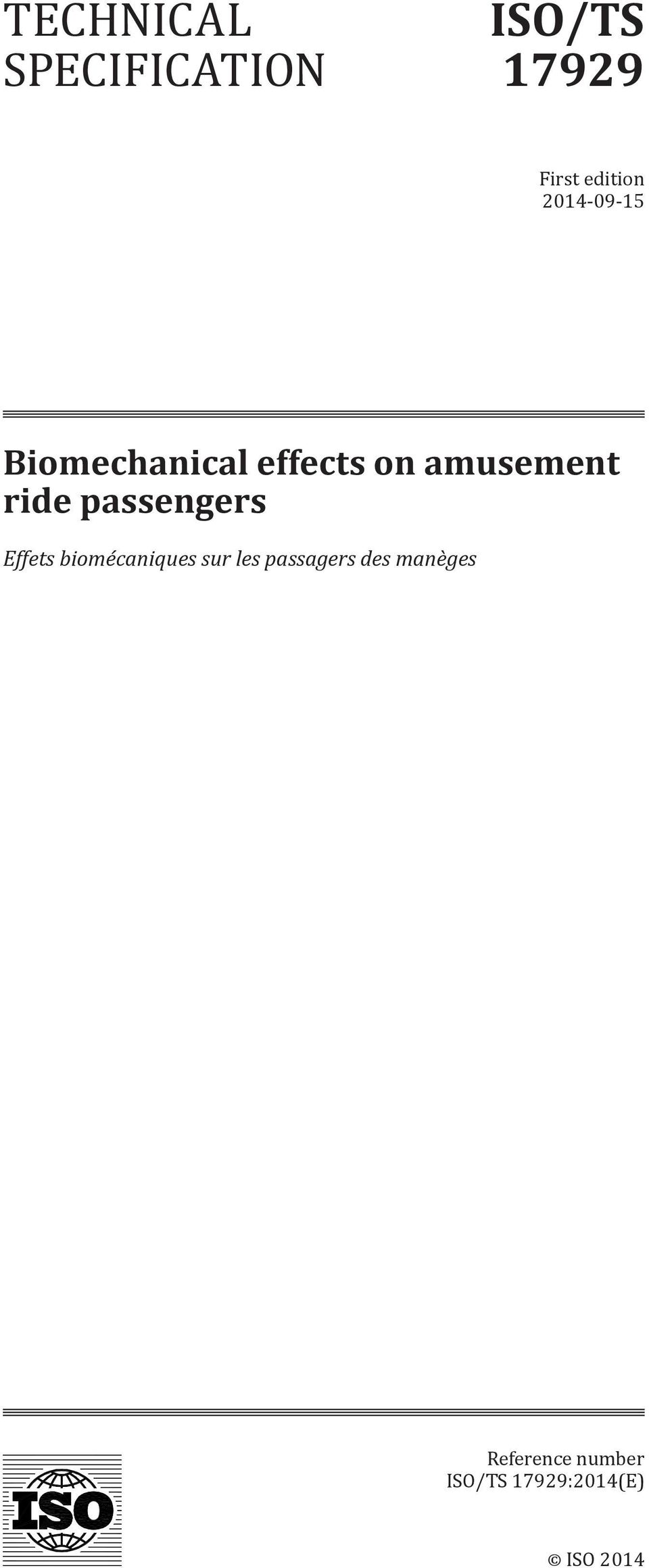 passengers Effets biomécaniques sur les passagers