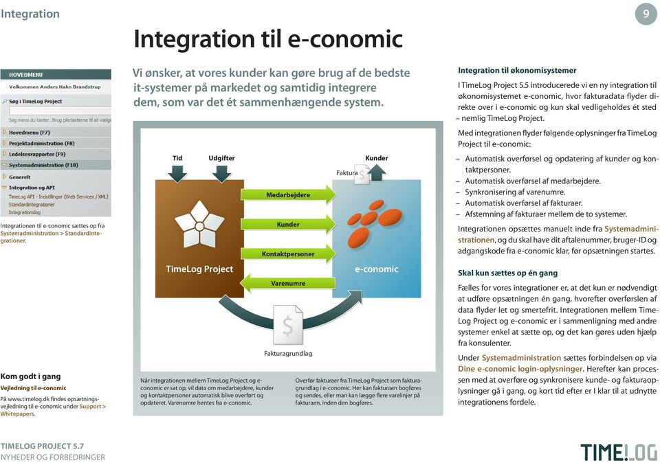 Integration til e-conomic Vi ønsker, at vores kunder kan gøre brug af de bedste it-systemer på markedet og samtidig integrere dem, som var det ét sammenhængende system.