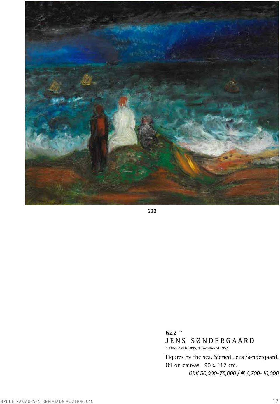 Signed Jens Søndergaard. Oil on canvas. 90 x 112 cm.
