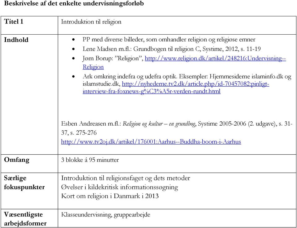 Eksempler: Hjemmesiderne islaminfo.dk og islamstudie.dk, http://nyhederne.tv2.dk/article.php/id-70457082:pinligtinterview-fra-foxnews-g%c3%a5r-verden-rundt.html Esben Andreasen m.fl.
