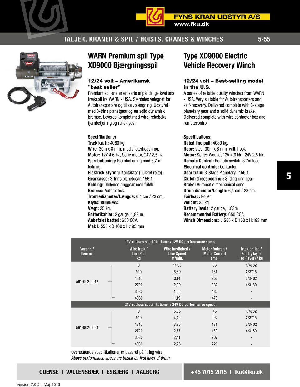 Leveres komplet med wire, relæboks, fjernbetjening og rulleklyds. 12/24 volt Best-selling model in the U.S. A series of reliable quality winches from WARN - USA.