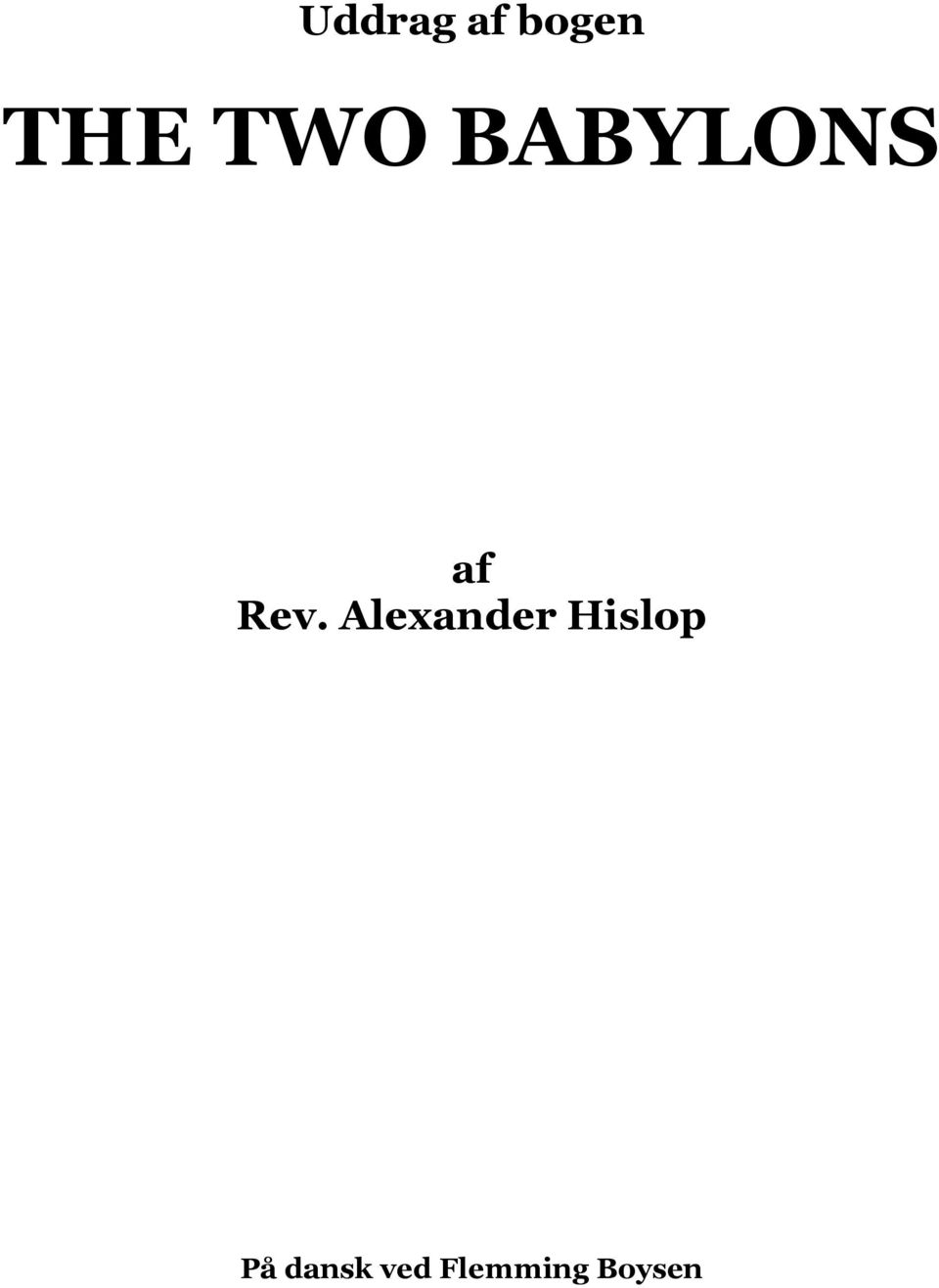 Alexander Hislop På