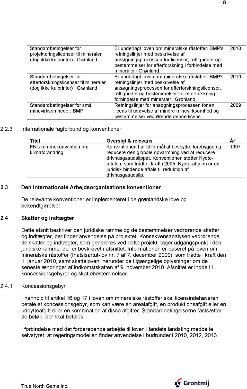 BMP's retningslinjer med beskrivelse af ansøgningsprocessen for licenser, rettigheder og bestemmelser for efterforskning i forbindelse med mineraler i Grønland.