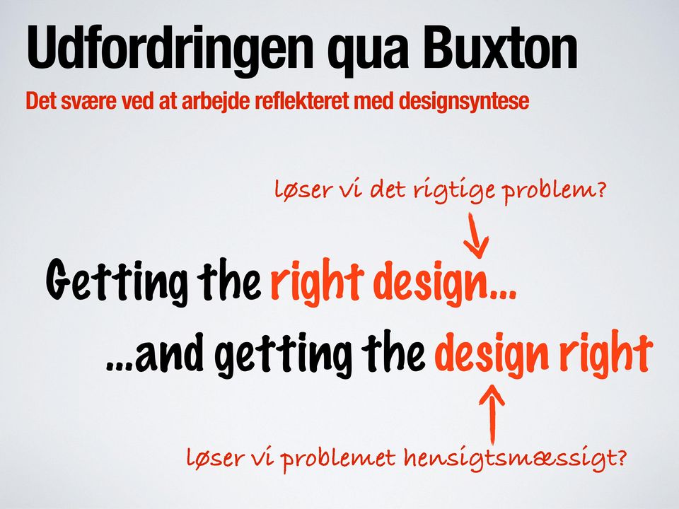 problem? Getting the right design.
