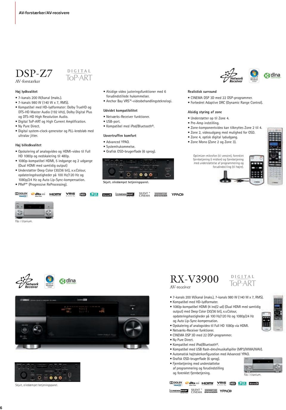 Digital system-clock-generator og PLL-kredsløb med ultralav jitter. Høj billedkvalitet Opskalering af analogvideo og HDMI-video til Full HD 1080p og nedskalering til 480p.
